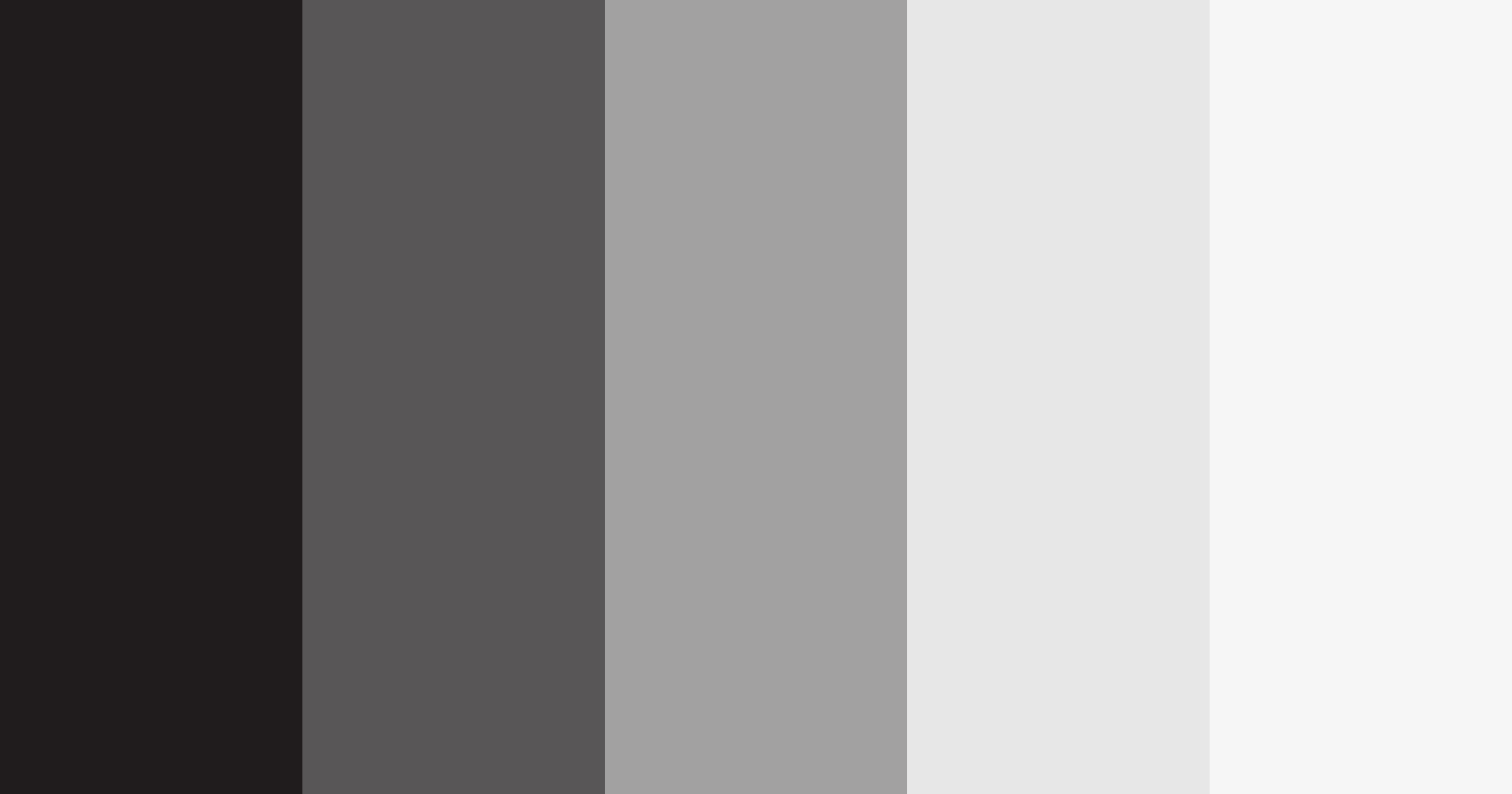 Color Palette generated based on #201C1D, #585657, #A2A1A1, #E7E7E7