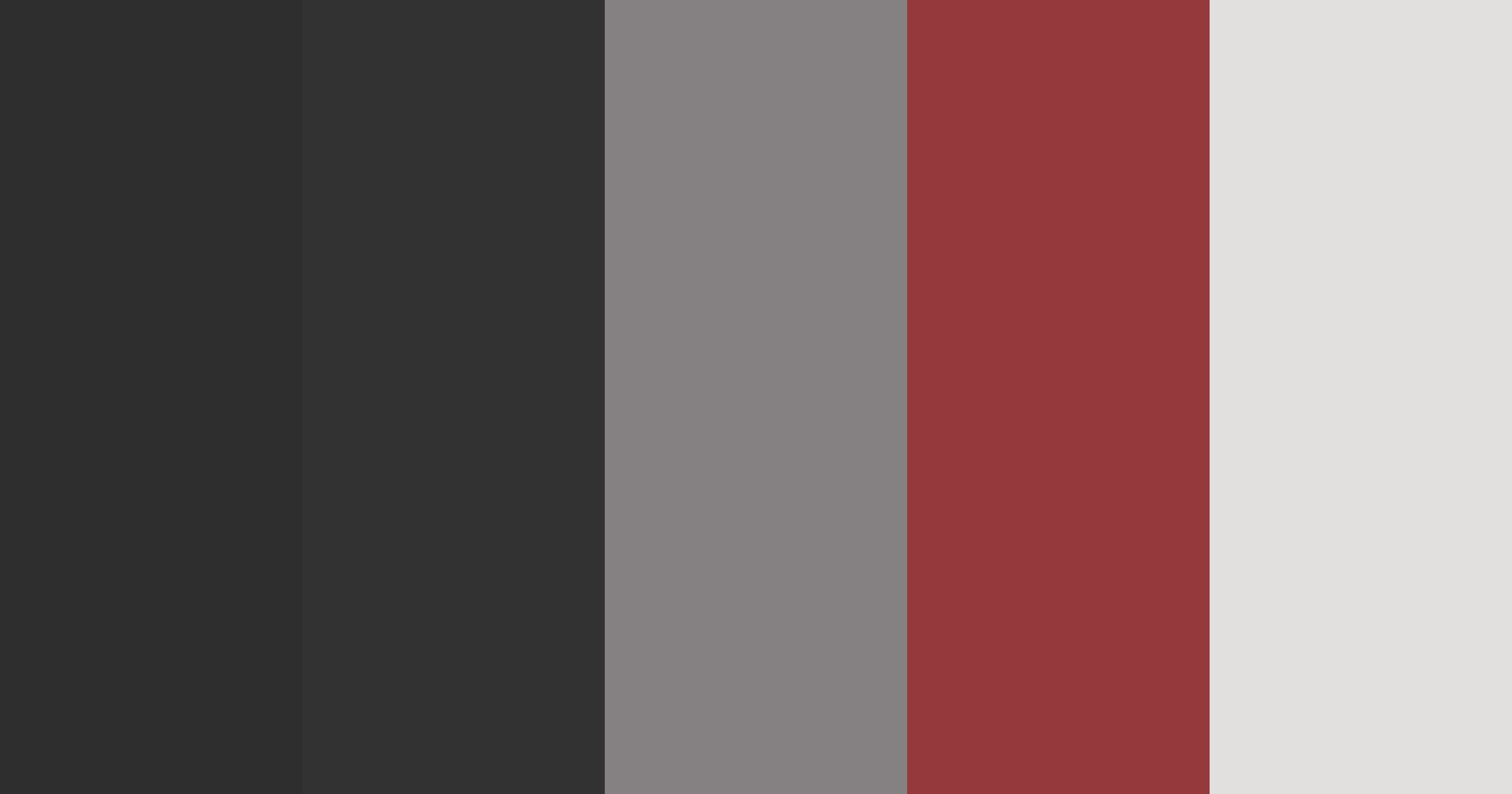 Color Palette generated based on #2E2E2E, #333232, #858081, #96393C