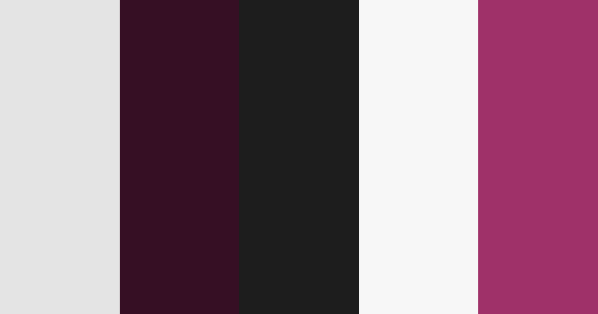 Color Palette generated based on #E4E4E4, #360F24, #1D1D1D, #F7F7F7